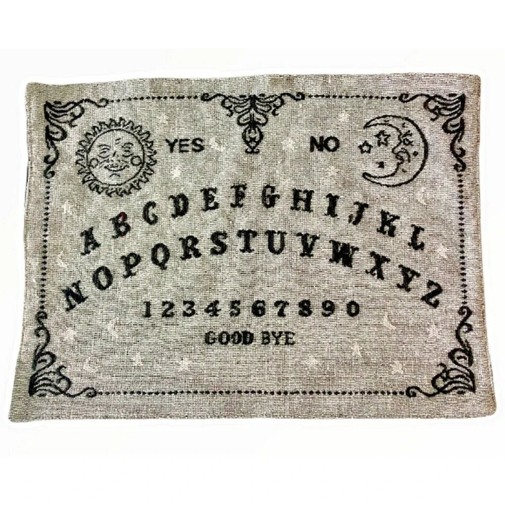 Halloween Tapestry Placemats Set of 4 Ouija Board Planchette Gray 13x18 Spooky